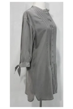 Club Monaco - Grey 100% Silk Button Down Dress Sz 2