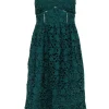 Club Monaco - Hunter Green Floral Lace Sleeveless Midi Dress Sz 0