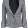 Club Monaco - White & Black Plaid Ruffled Blazer Sz 00