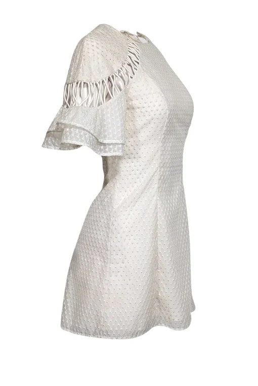 C/MEO Collective - Cream Textured Cross Detail Dress Sz 4