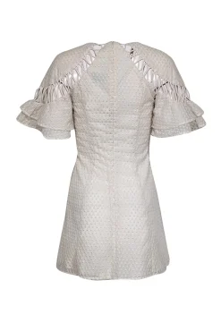 C/MEO Collective - Cream Textured Cross Detail Dress Sz 4