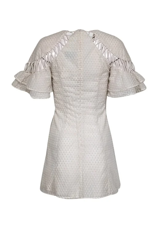 C/MEO Collective - Cream Textured Cross Detail Dress Sz 4