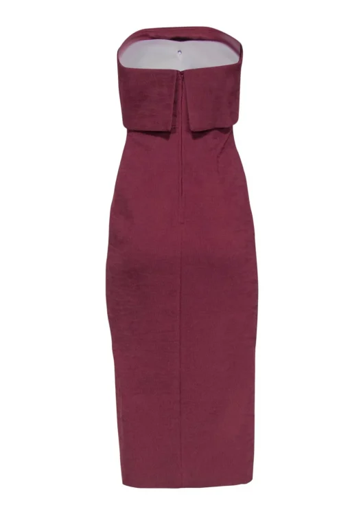 C/MEO Collective - Rust Red Ribbed Strapless Bodycon Midi Dress Sz