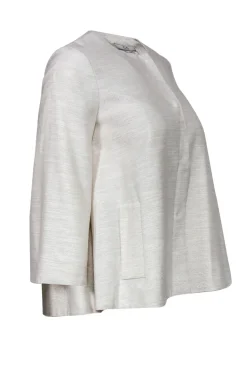 CO - Metallic White Button-Up Blazer Sz XS