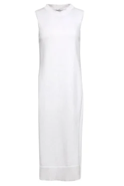 CO - White Knit Sleeveless Longline Sweater w/ High Side Slits Sz S