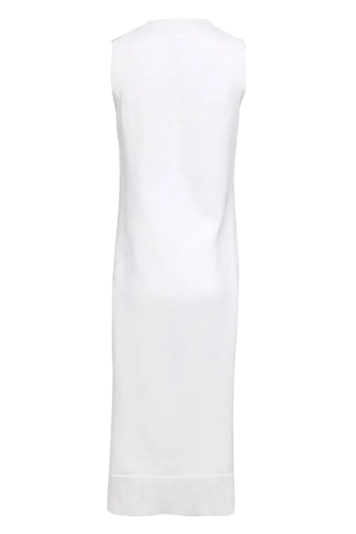 CO - White Knit Sleeveless Longline Sweater w/ High Side Slits Sz S