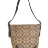 Coach - Beige & Brown Monogram Canvas Shoulder Bag
