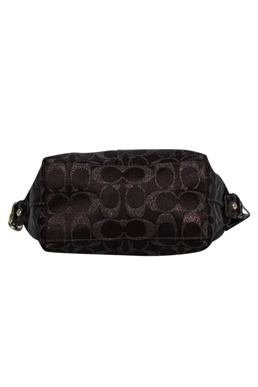 Coach - Brown Metallic Monogram Mini Shoulder Bag