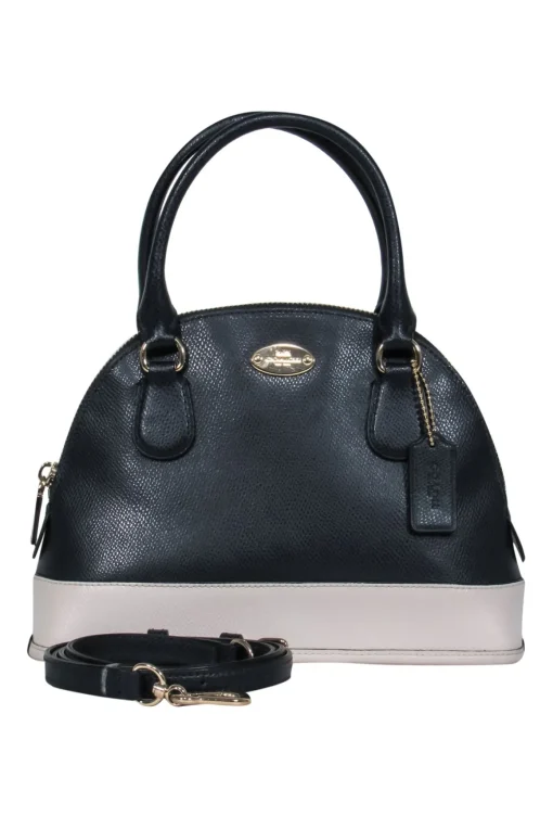 Coach - Dark Navy & Beige Mini Bowler-Style Convertible Purse
