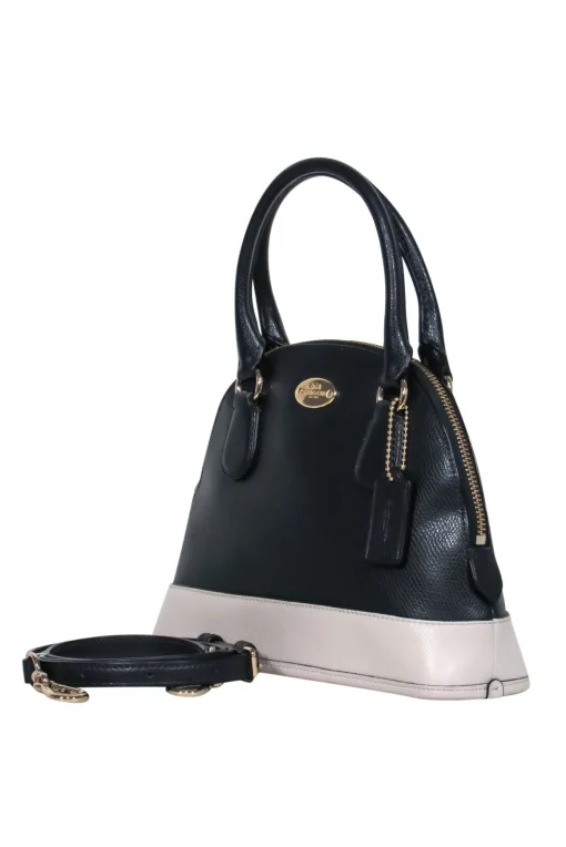 Coach - Dark Navy & Beige Mini Bowler-Style Convertible Purse