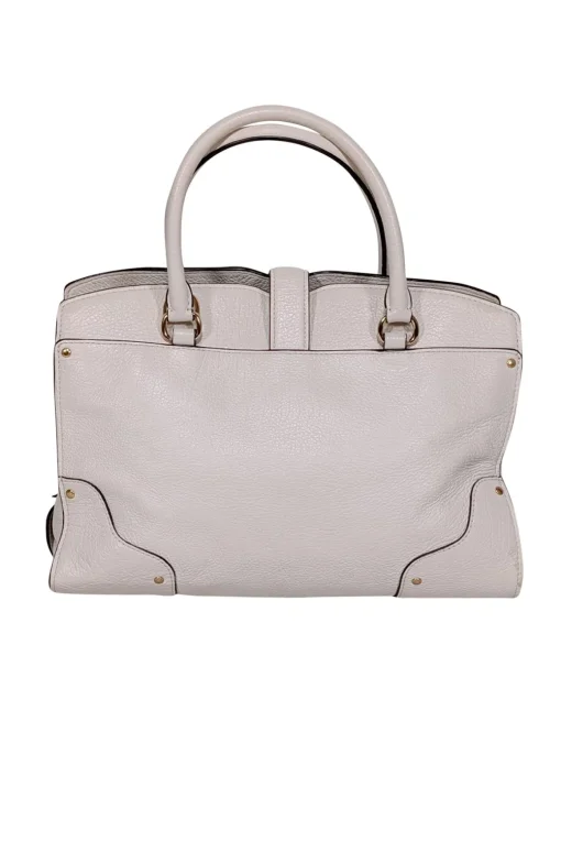 Coach - Ivory Pebbled Leather Satchel Bag