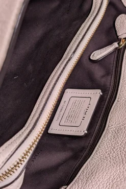 Coach - Ivory Pebbled Leather Satchel Bag