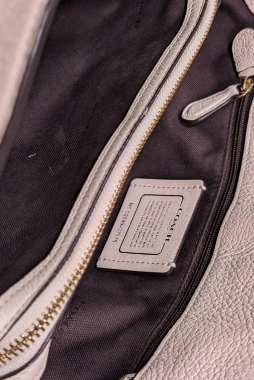Coach - Ivory Pebbled Leather Satchel Bag