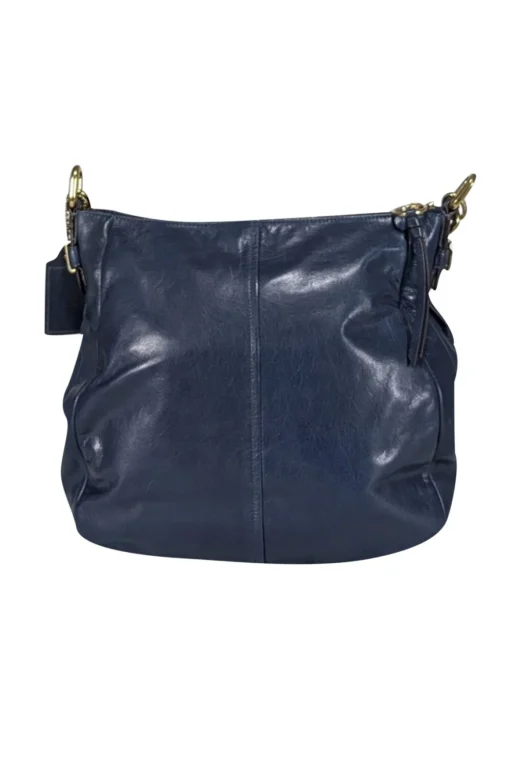 Coach - Navy Blue Leather Hobo Shoulder Bag