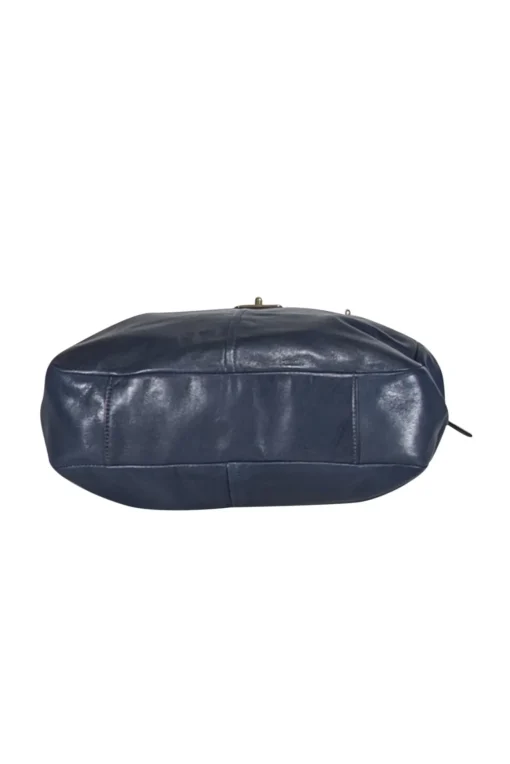 Coach - Navy Blue Leather Hobo Shoulder Bag