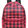 Coach - Red & Black Gingham Print Medium Charlie Backpack