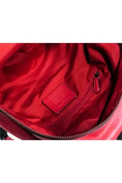 Coach - Red & Black Gingham Print Medium Charlie Backpack
