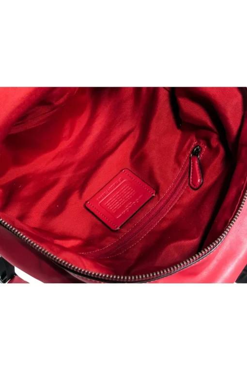 Coach - Red & Black Gingham Print Medium Charlie Backpack