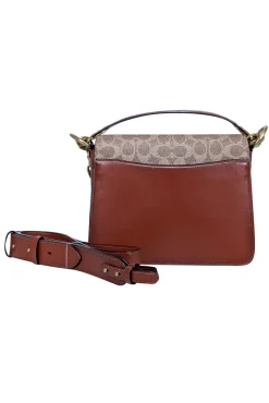 Coach - Tan & Brown Multi Print Coated Canvas Crossbody Bag