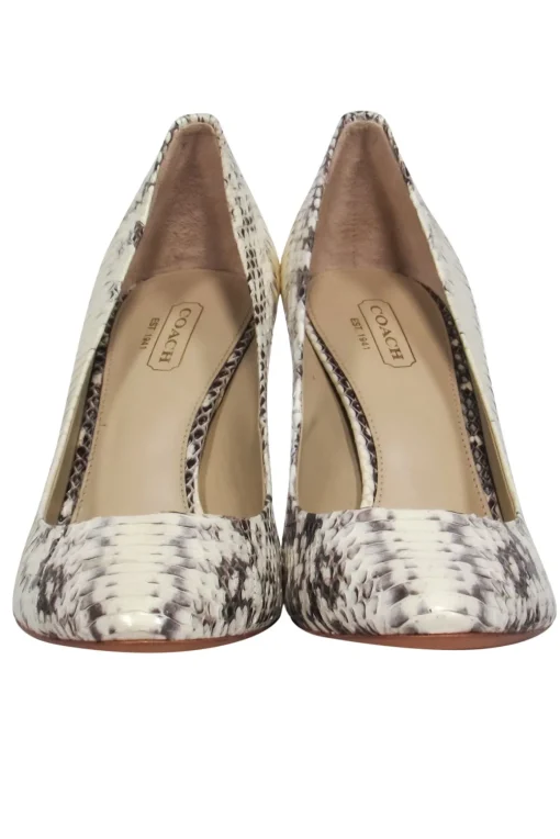 Coach - White & Black Snakeskin "Nala" Pumps Sz 8