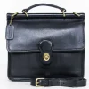 Coach - Willis Black Leather Vintage Messenger Crossbody Bag