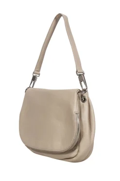 Coccinelle - Beige Grained Leather Shoulder Bag