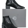 Coclico - Black Pebbled Leather Block Heel “Frida” Ankle Booties Sz 6.5
