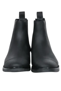 Cole Haan - Black Leather Waterproof "Mara Grand" Chelsea Rain Boots Sz 6.5