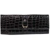 Cole Haan - Brown Patent Leather Crocodile Embossed Clutch