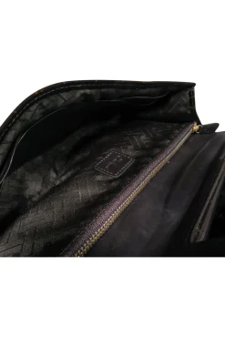 Cole Haan - Brown Patent Leather Crocodile Embossed Clutch