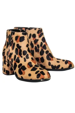 Cole Haan - Tan Leopard Print Short Boots Sz 8
