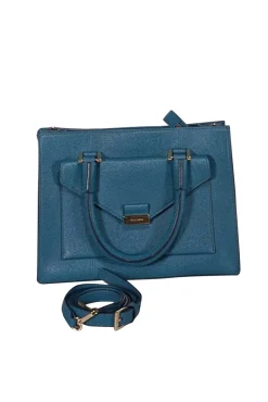 Cole Haan - Turquoise Blue Saffiano Leather Satchel Bag