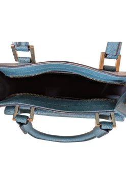 Cole Haan - Turquoise Blue Saffiano Leather Satchel Bag