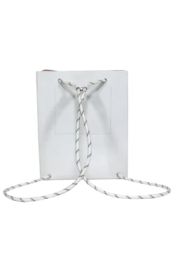 COS - White Leather Rope Drawstring Backpack