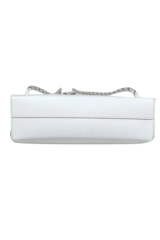 COS - White Leather Rope Drawstring Backpack