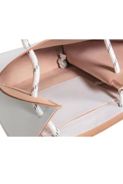 COS - White Leather Rope Drawstring Backpack