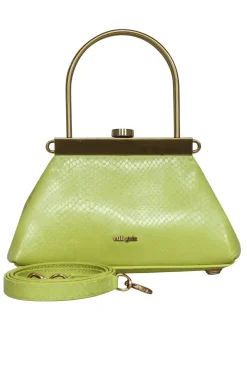 Cult Gaia - Green Snake Skin Textured Crossbody Bag