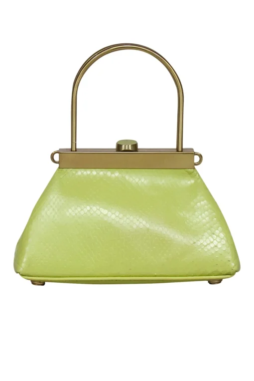 Cult Gaia - Green Snake Skin Textured Crossbody Bag
