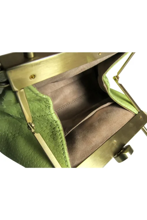 Cult Gaia - Green Snake Skin Textured Crossbody Bag