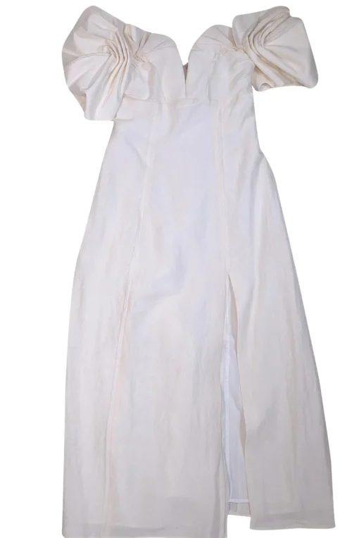 Cult Gaia - Off-White Textured Faille Off-the-Shoulder Dress Sz 2