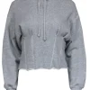Current/Elliott - Light Grey Cropped Hoodie w/ Seam Detailing Sz 0