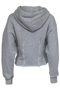 Current/Elliott - Light Grey Cropped Hoodie w/ Seam Detailing Sz 0
