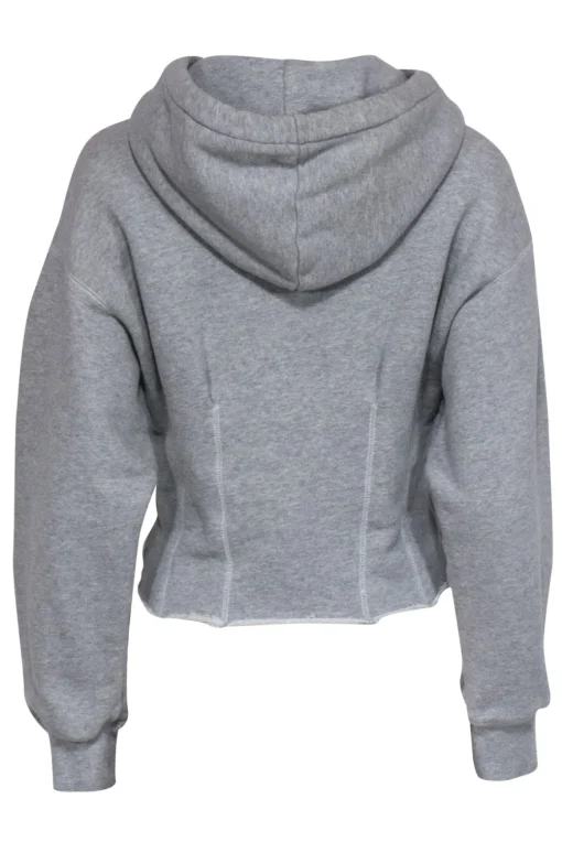 Current/Elliott - Light Grey Cropped Hoodie w/ Seam Detailing Sz 0