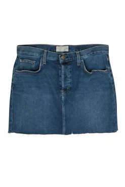 Current/Elliott - Medium Wash Raw Hem Denim Miniskirt Sz 31