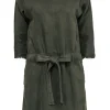 Current/Elliott - Olive Twill Linen Blend Tie Waist Dress w/ Fringe Sz 0