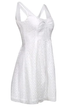 Cynthia Cynthia Steffe - White Eyelet Fit & Flare Dress w/ Lace Trim Sz 4