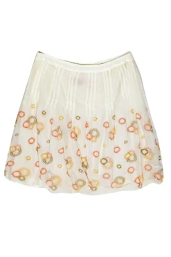 Cynthia Cynthia Steffe - White Bubble Skirt w/ Multicolored Embroidery Sz 6