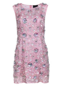 Cynthia Rowley - Pastel Pink w/ Transparent 3D Floral Design Dress Sz 4