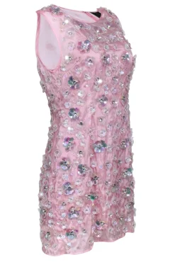 Cynthia Rowley - Pastel Pink w/ Transparent 3D Floral Design Dress Sz 4