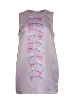 Cynthia Rowley - Pink Bow Front Print Sleeveless Dress Sz M